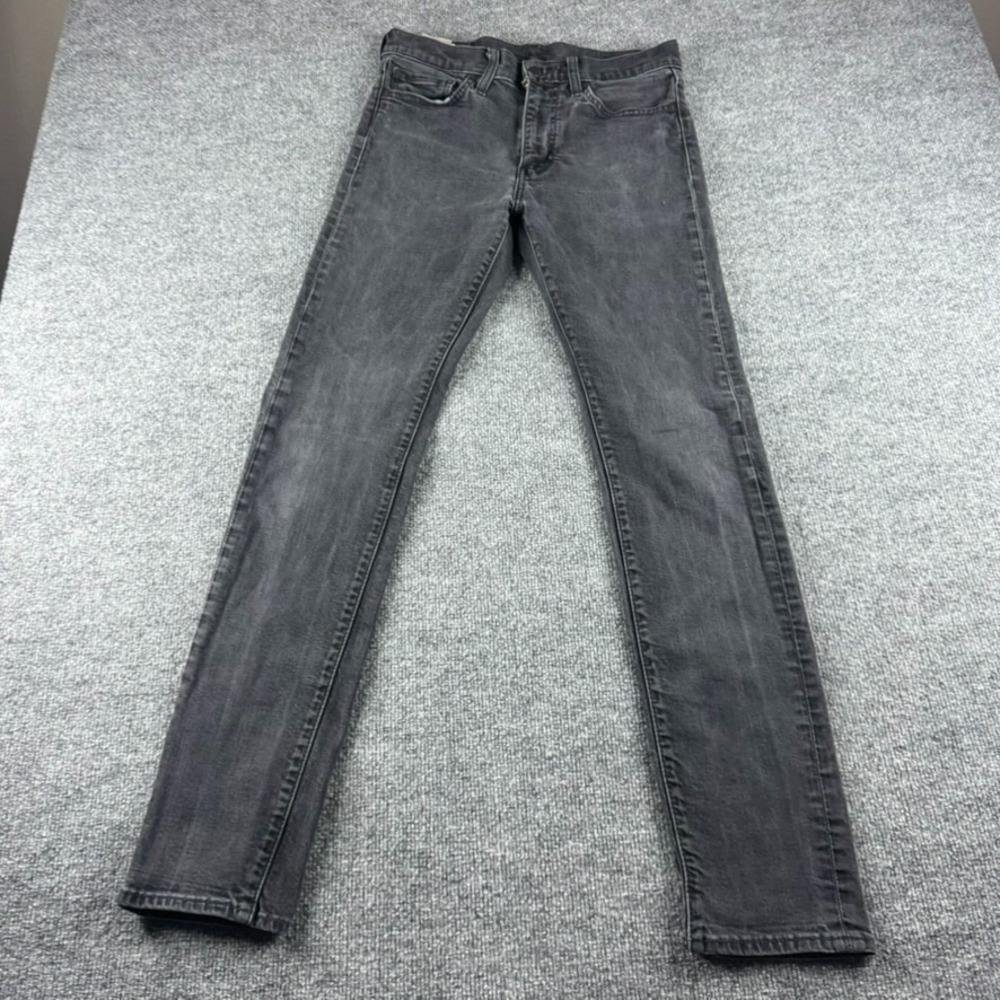 Levis Premium 510 Jeans Mens 32x34 Black Skinny Slim Fit Stretch Denim Big E